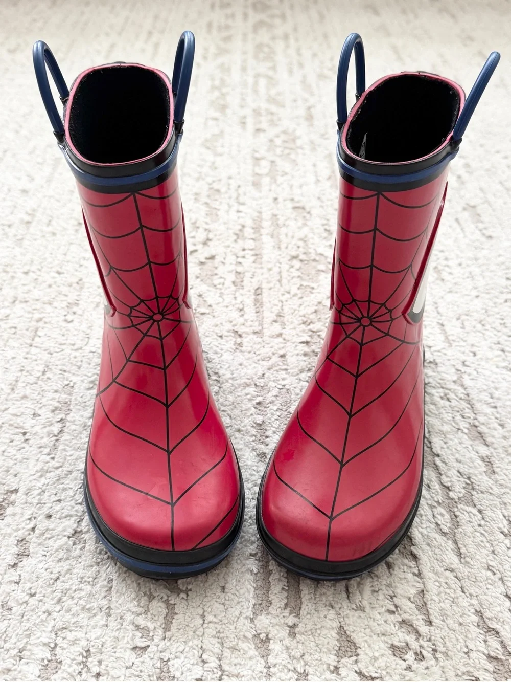 Marvel Kids Red Spider-Man Rain Boots with Blue Trim